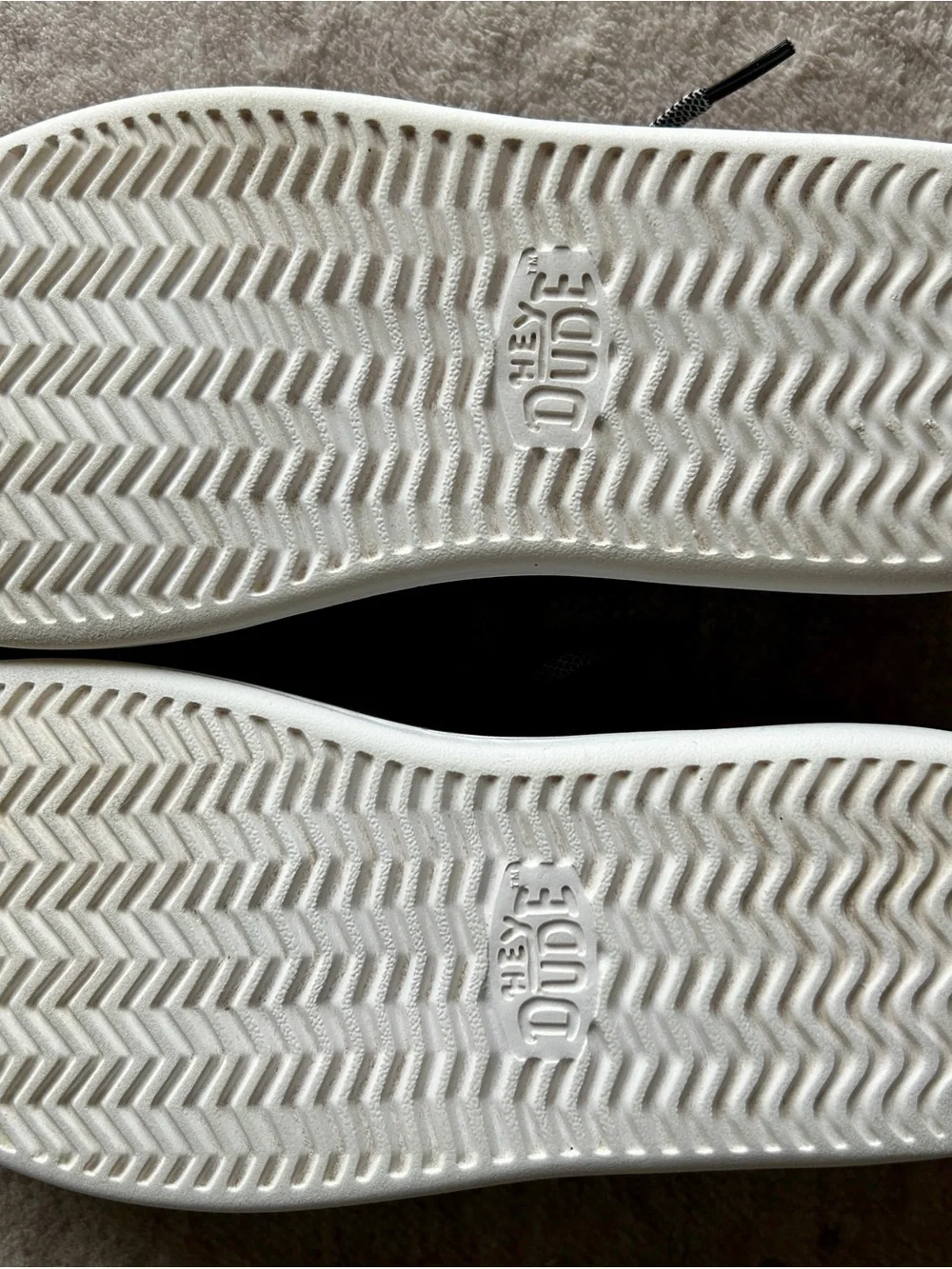 Black Hey Dude Sneakers with White Sole
